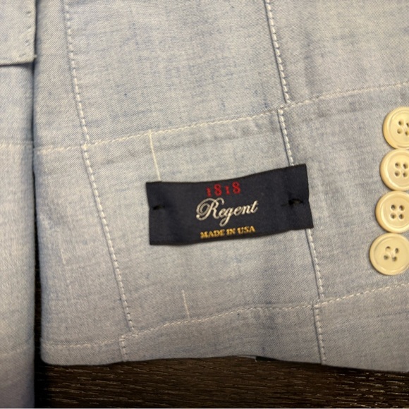 Brooks Brothers Chambray Patchwork Blazer USA Made - Picture 5 of 9